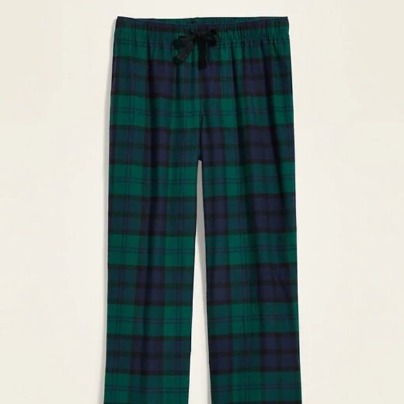 NWT Old Navy Patterned Flannel Pajama Pants Green Plaid Tartan Women XS - Picture 2 of 2